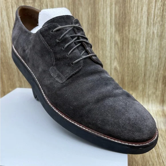 Vince Grey Suede Leather Lace Up Dress Shoes - Picture 2 of 11